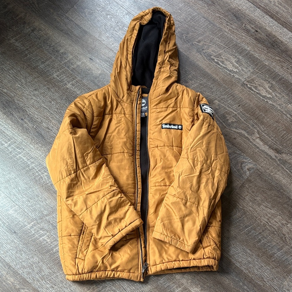 Timberland Kids Tan Hooded Puffer Jacket